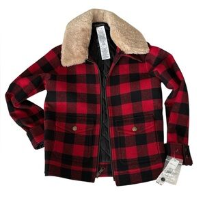 Pendleton Plaid Jacket with Faux Fur Collar